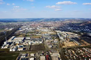 Empty Streets In Southern Germany Prints: View from the sky onto Neumarkt