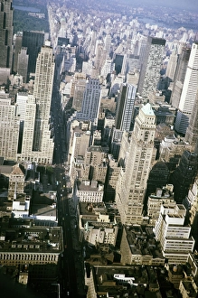Central Park View Prints: View of the skyscrapers on 5th Avenue towards Central Park, Manhattan, New York, USA 1964