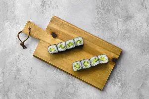 Balanced Diet Inspiration Prints: Top view of small rolls with cucumber