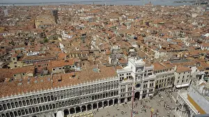 Venice Cityscape Prints: View from above of St. Mark's Square and the rooftops of Venice
