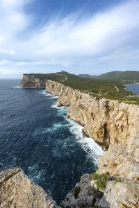 Sardinia Cliffs Prints: View of steep cliffs by the sea
