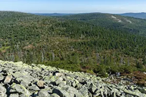 Uninhabited Mountain Top View Prints: View from the summit of the Lusen