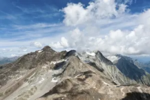 Blue Sky Mountain Range Europe Prints: View to summit Schneebiger Nock
