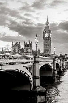 River Thames Landscape Prints: View over the Thames, Westminster Bridge