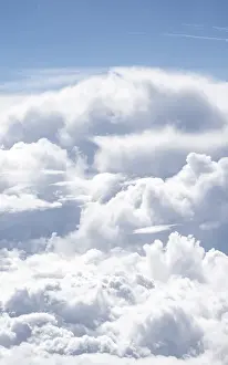 Aviation Photography Prints: View over towering clouds, cloudy sky
