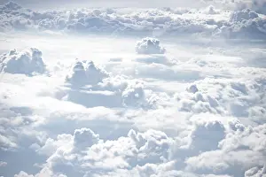 Cloudy Sky Prints: View over towering clouds, cloudy sky