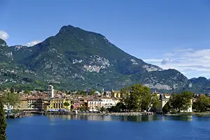 Lake Garda Views Prints: View, townscape with lake and mountains
