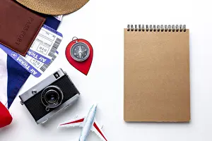 Healthcare System Representation Prints: Top view travel kit elements