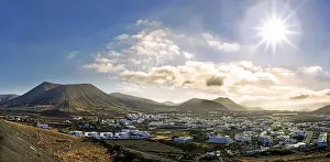 Spanish Village Scene Prints: View of Uga surrounded by volcanic cones