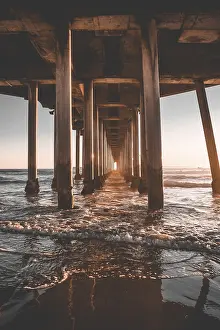 No People Beachfront View Prints: View of the underside of the Huntington Beach