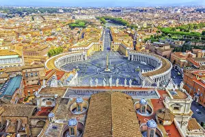 European Historic Architecture Prints: View of Vatican from the Dome of St