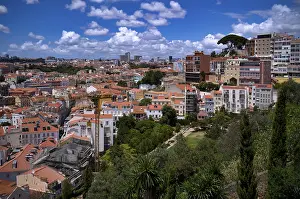Lisbon City View Prints: View from the viewpoint Miradouro da Graca