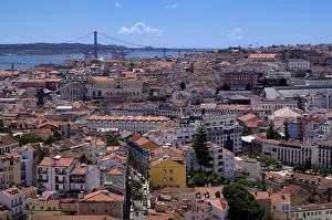 Lisbon City View Prints: View from the viewpoint Miradouro da Graca