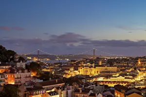 Lisbon City View Prints: View from the viewpoint Miradouro da Graca