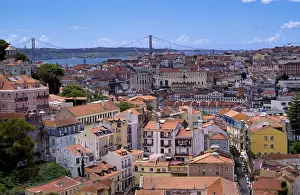Lisbon City View Prints: View from the viewpoint Miradouro da Graca