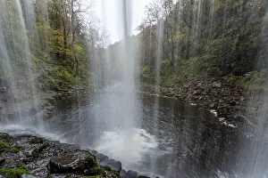Waterfall Landscape Photography Prints: View from behind the waterfall