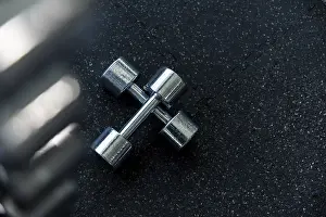 Weight Training Studio Shot Prints: Top view weights floor