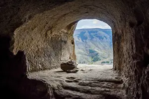 Abandoned Subway Station Prints: View thru the window of cave monastery