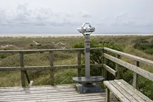 Deserted German Beach Prints: Viewing platform in the dunes, Amrum