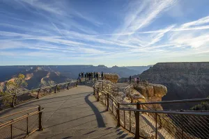 South Rim Arizona Landscape Prints: Viewpoint Mather Point with visitors