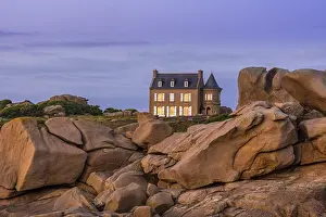 Evening Light Rock Formation Prints: Villa of Gustave Eiffel at sunset