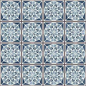 Vintage Ceramic Tiles Prints: Vintage ceramic tiles vector pattern