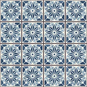 Vintage Ceramic Tiles Prints: Vintage ceramic tiles vector pattern