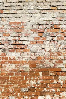Vintage Brick Wall Background Prints: Vintage red brick wall pattern background