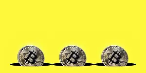 Cryptocurrency Symbol Prints: Virtual cryptocurrency, concept