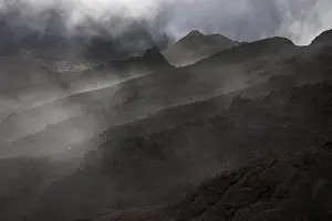 Volcanic Area Conservation Prints: Volcanic landscape with clouds
