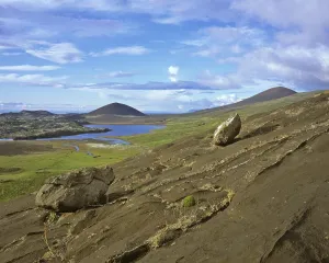 Deserted Mountain Range Scene Prints: Volcanic tuff formations at Mt