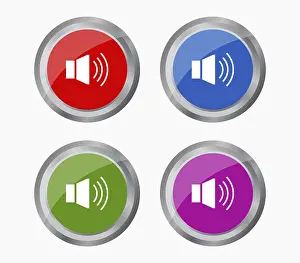 White Background Symbol Prints: Volume button icon illustrated in vector on white background