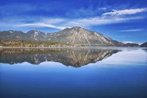 Alpine Lake Scenery Prints: Walchensee reflection in the morning light