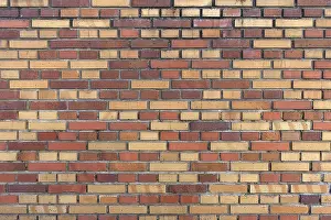 Deserted German Building Prints: Wall made of coloured clinker bricks