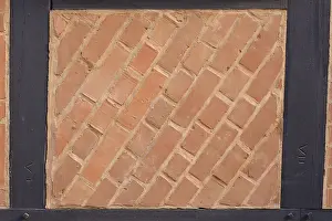 Abandoned German Federal Republic Building Prints: Wall with half-timbering and bricks