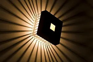 Illuminated Building Exterior Prints: Wall lighting on a house front