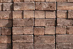 Close Up Brick Detail Prints: Wall of red bricks
