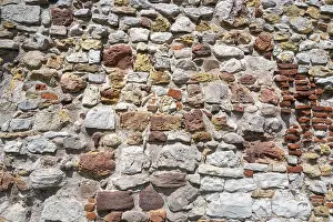 Central European Historical Landmark Prints: Wall stones with different types of stone