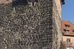 Uninhabited German Buildings Prints: Wall structure of the historic pentagonal tower