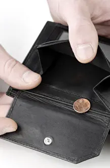 Bankruptcy Symbol Prints: Wallet opened to show last cent