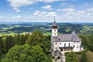 Top Down View Of Monastery Complex Prints: Wallfahrtskirche Maria Eck, Chiemgau