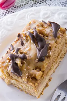 Appetizing Baked Goods Prints: Walnut caramel cake