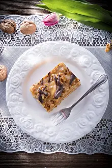 Baked Goods Photography Prints: Walnut caramel cake