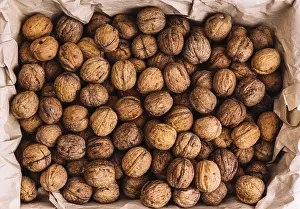 Healthy Eating Walnuts Prints: Whole walnuts brown paper