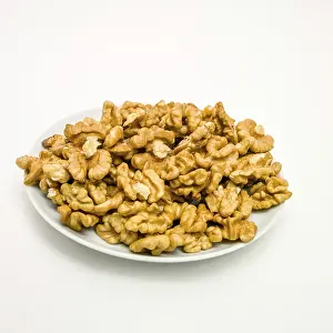 Deserted Walnut Scene Prints: Walnuts on white background