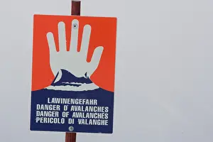 Avalanche Warning Sign Prints: Warning sign about danger of avalanches