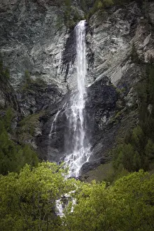 Daytime Alpine Scene Prints: Waterfall at the Grossglockner