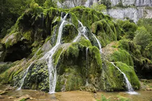 Moss Covered Rocks Prints: Waterfall and moss-covered rocks