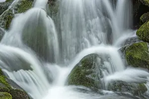 Wild River Photography Prints: Waterfall on a mountain stream in spring