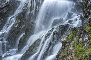 Wild River Landscape Photo Prints: Waterfall on a mountain stream in spring